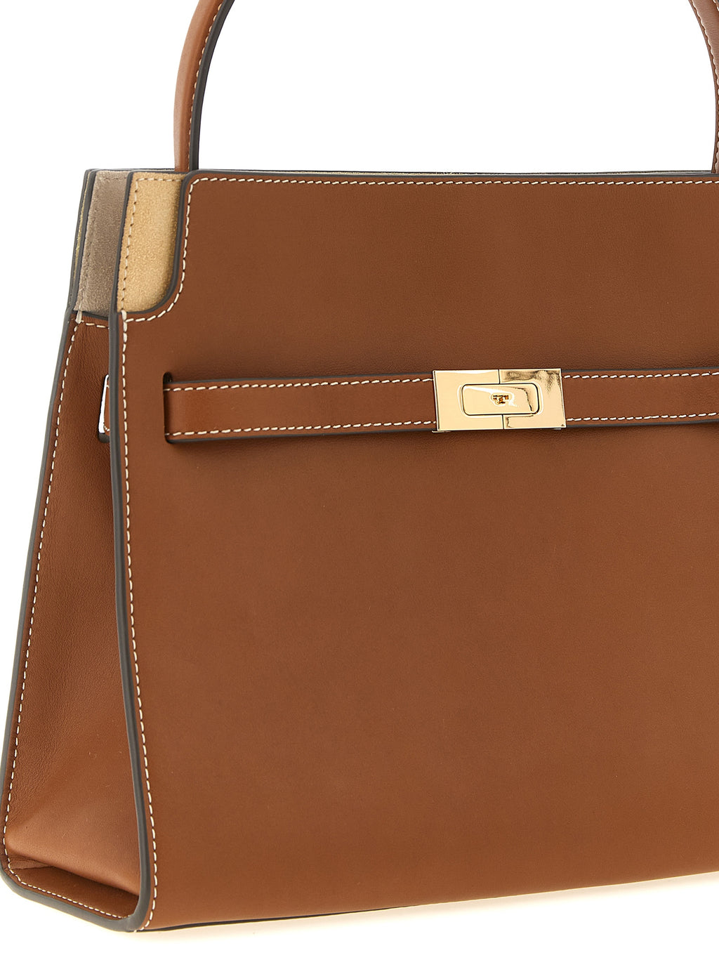 Small Double Bag Lee Radziwill Smooth Cowhide & Suede Bellows
