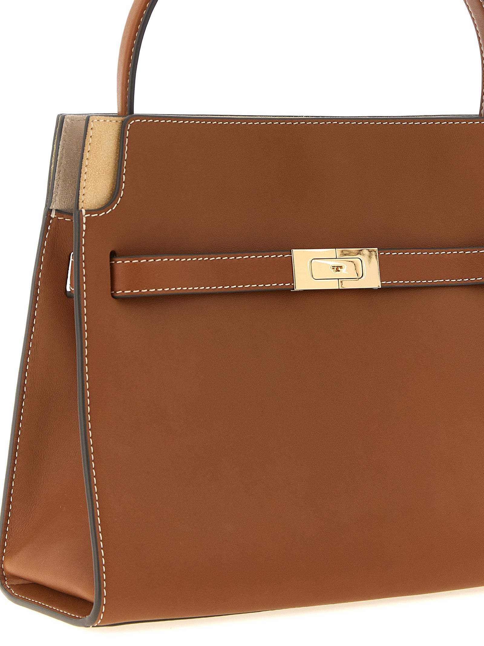 Small Double Bag Lee Radziwill Smooth Cowhide & Suede Bellows