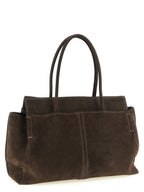 Brown Calfskin Suede Shopping Bag