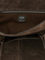 Brown Calfskin Suede Shopping Bag