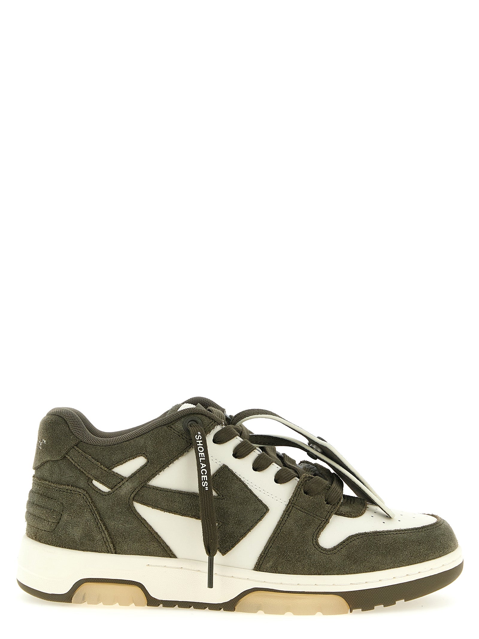Out Of Office Cream Leather & Olive Suede Sneakers