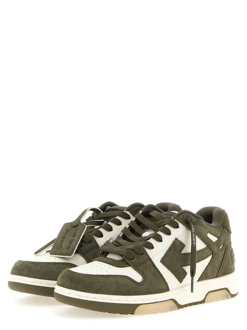 Out Of Office Cream Leather & Olive Suede Sneakers