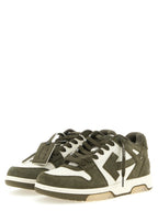 Out Of Office Cream Leather & Olive Suede Sneakers