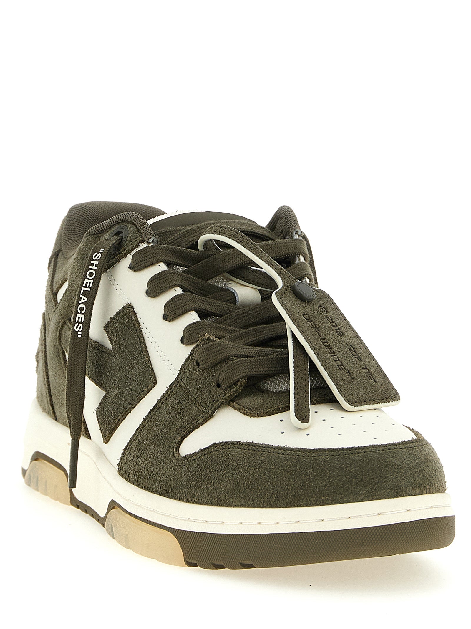 Out Of Office Cream Leather & Olive Suede Sneakers