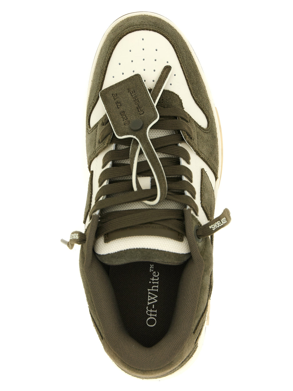 Out Of Office Cream Leather & Olive Suede Sneakers