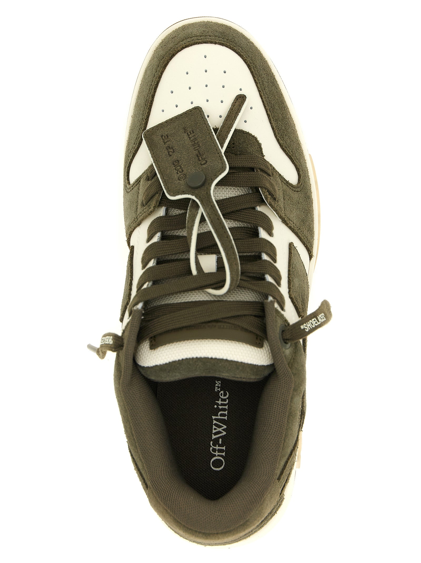 Out Of Office Cream Leather & Olive Suede Sneakers