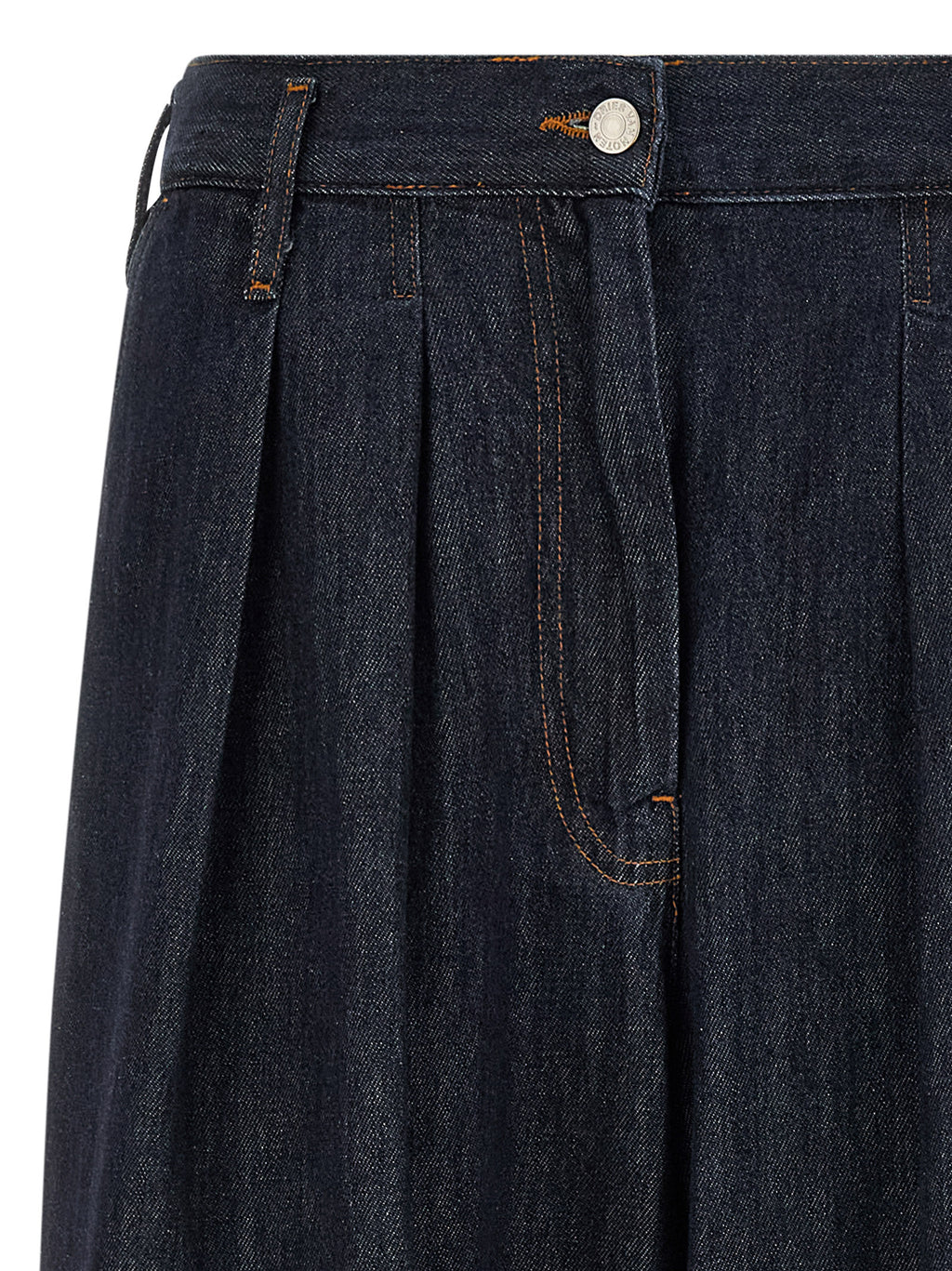 Pamplona Blue Cotton Canvas Wide-Leg Jeans