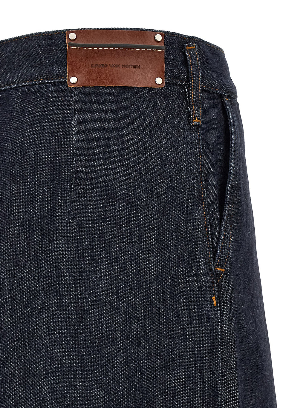 Pamplona Blue Cotton Canvas Wide-Leg Jeans