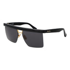 Black Stainless Steel Rectangle Sunglasses
