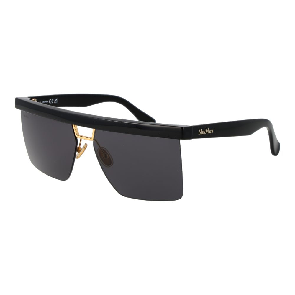 Black Stainless Steel Rectangle Sunglasses