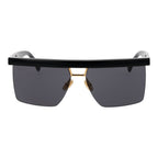 Black Stainless Steel Rectangle Sunglasses