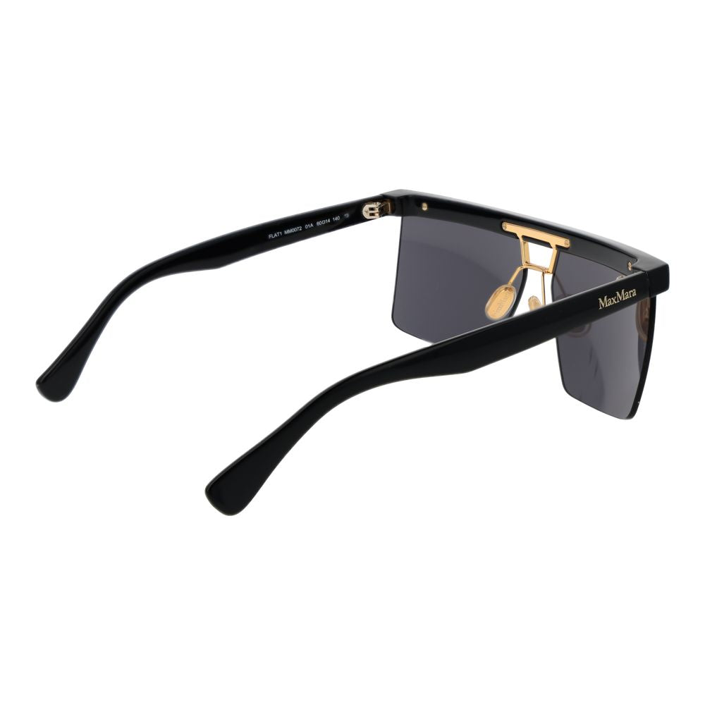 Black Stainless Steel Rectangle Sunglasses