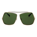 Gold Metal Full‑Rim Sunglasses