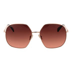 Rose Gold Metal Full-Rim Sunglasses Pink Gradient Lenses
