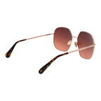 Rose Gold Metal Full-Rim Sunglasses Pink Gradient Lenses