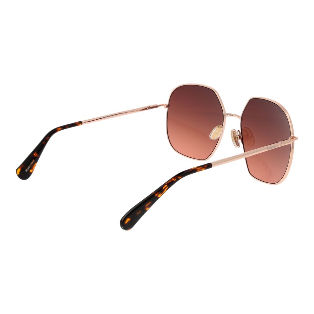 Rose Gold Metal Full-Rim Sunglasses Pink Gradient Lenses