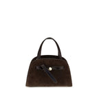 Small Brown Suede Romy Barrel Bag