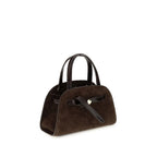 Small Brown Suede Romy Barrel Bag