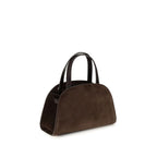 Small Brown Suede Romy Barrel Bag
