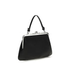Black Polyurethane Granny Handbag