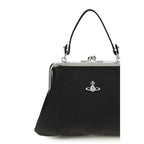 Black Polyurethane Granny Handbag