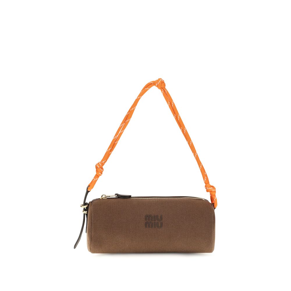 Brown Cotton Shoulder Bag