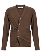 Relaxed Twisted Fine Wool Cardigan