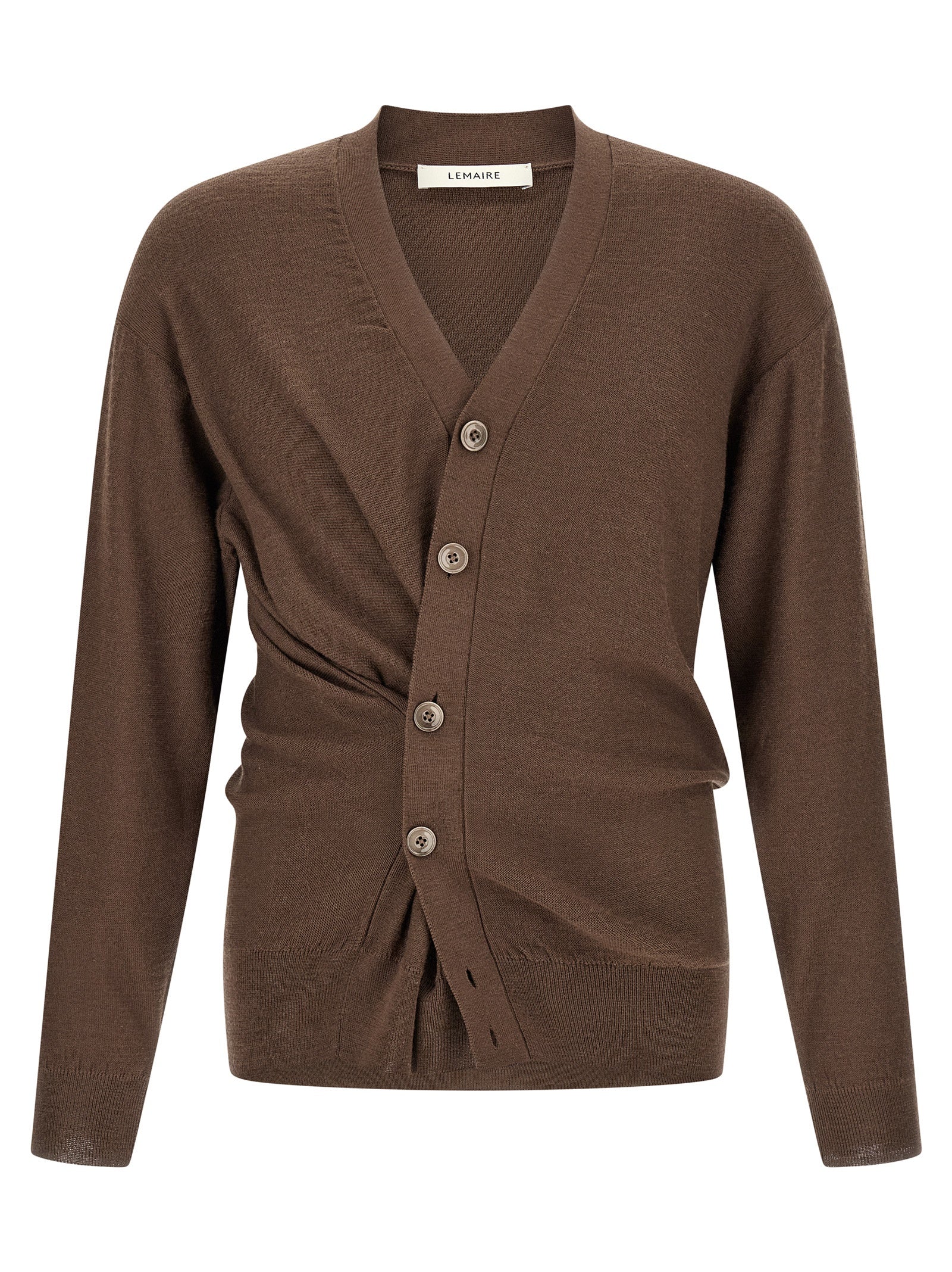 Relaxed Twisted Fine Wool Cardigan