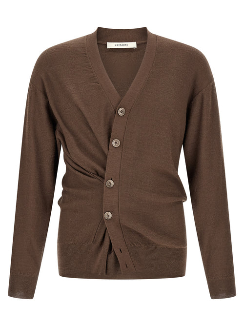 Relaxed Twisted Fine Wool Cardigan