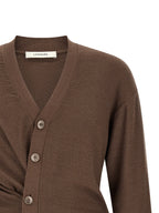 Relaxed Twisted Fine Wool Cardigan