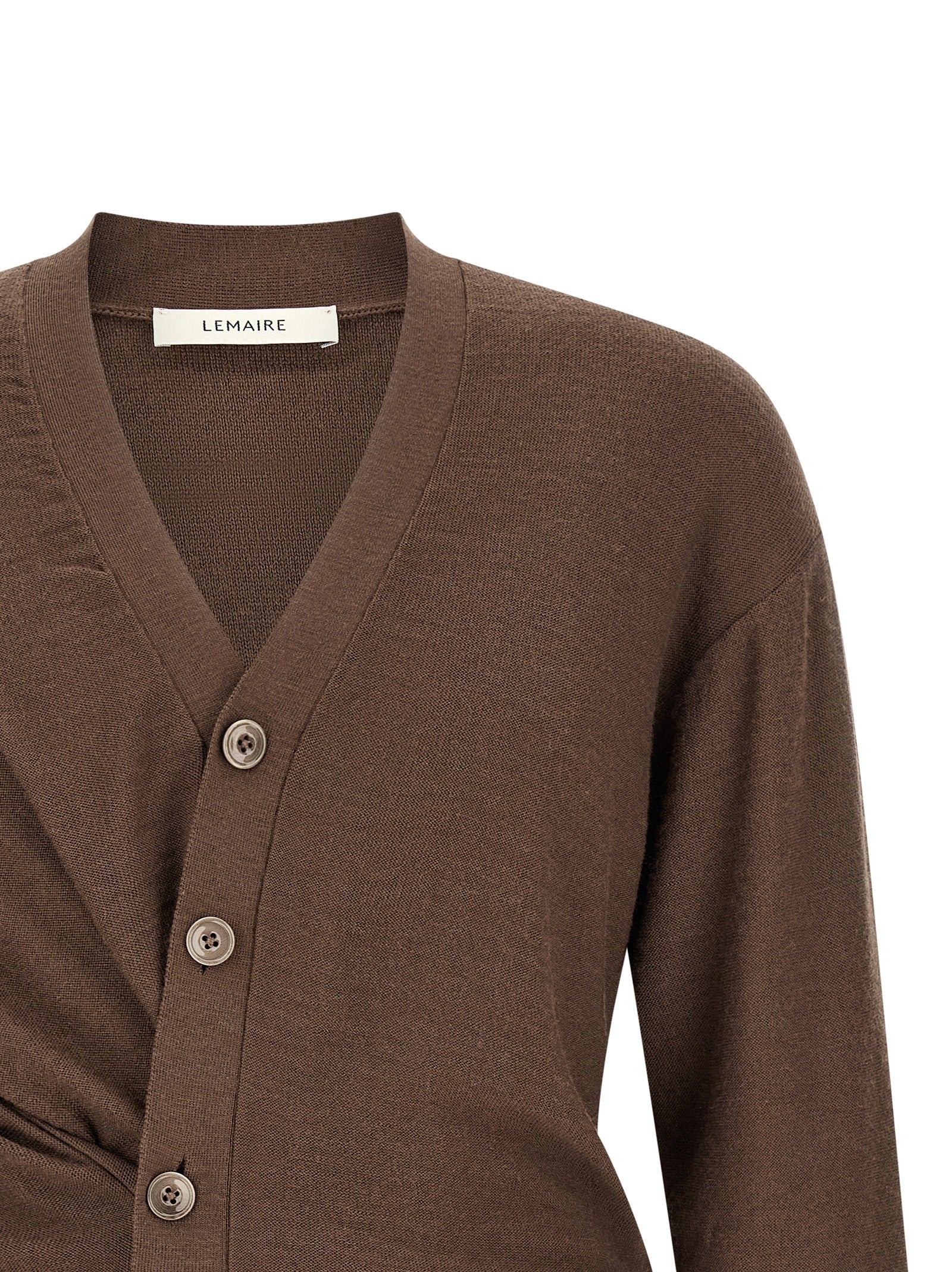 Relaxed Twisted Fine Wool Cardigan