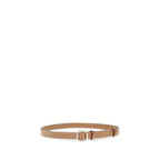 Beige Calf Leather Thin Belt