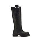 Black Calf Leather Knee-High Boots