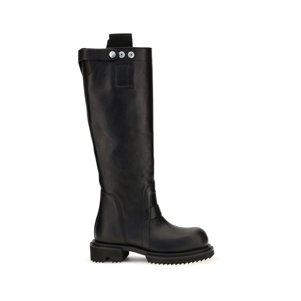 Black Calf Leather Knee-High Boots