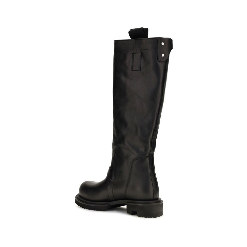 Black Calf Leather Knee-High Boots