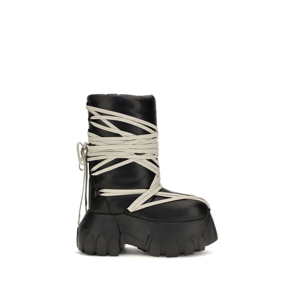 Calfskin Megalace Lunar Mega Tractor Knee-High Boots