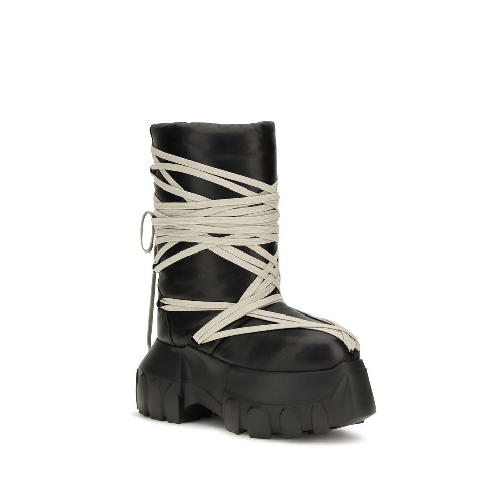 Calfskin Megalace Lunar Mega Tractor Knee-High Boots