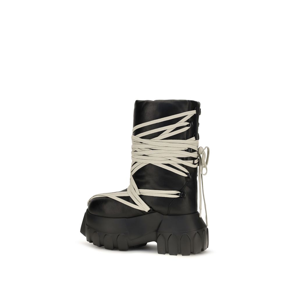 Calfskin Megalace Lunar Mega Tractor Knee-High Boots