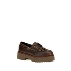 Brown Calf Leather Margaret 01 Platform Loafers