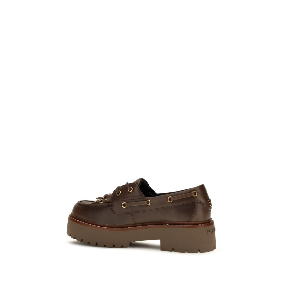 Brown Calf Leather Margaret 01 Platform Loafers
