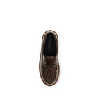 Brown Calf Leather Margaret 01 Platform Loafers