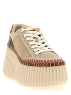 Beige Polyester Nama Sandals