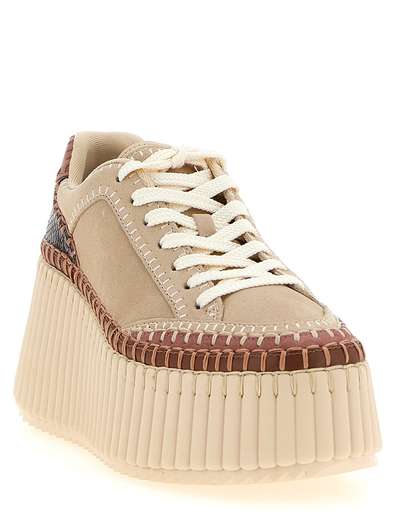 Beige Polyester Nama Sandals