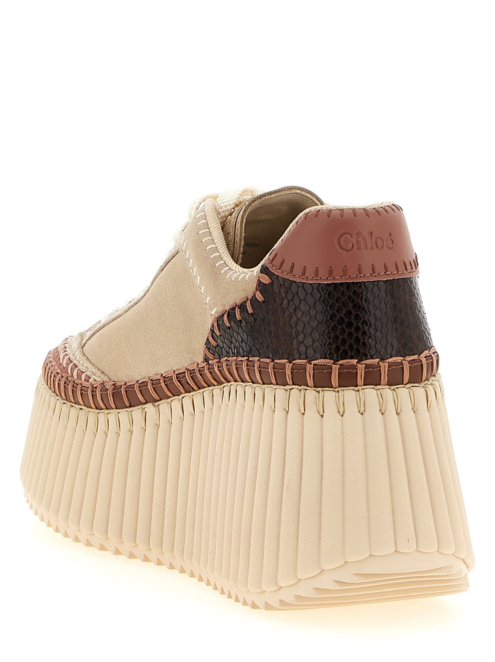 Beige Polyester Nama Sandals