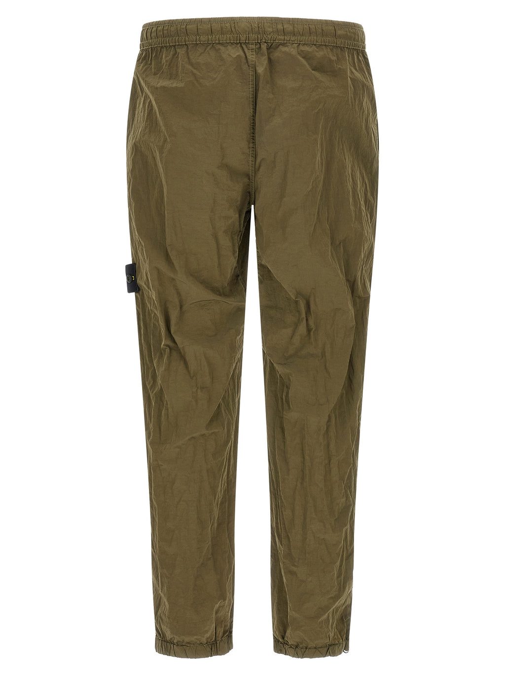 Olive Green Nylon Metal Athletic Pants
