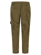 Olive Green Nylon Metal Athletic Pants