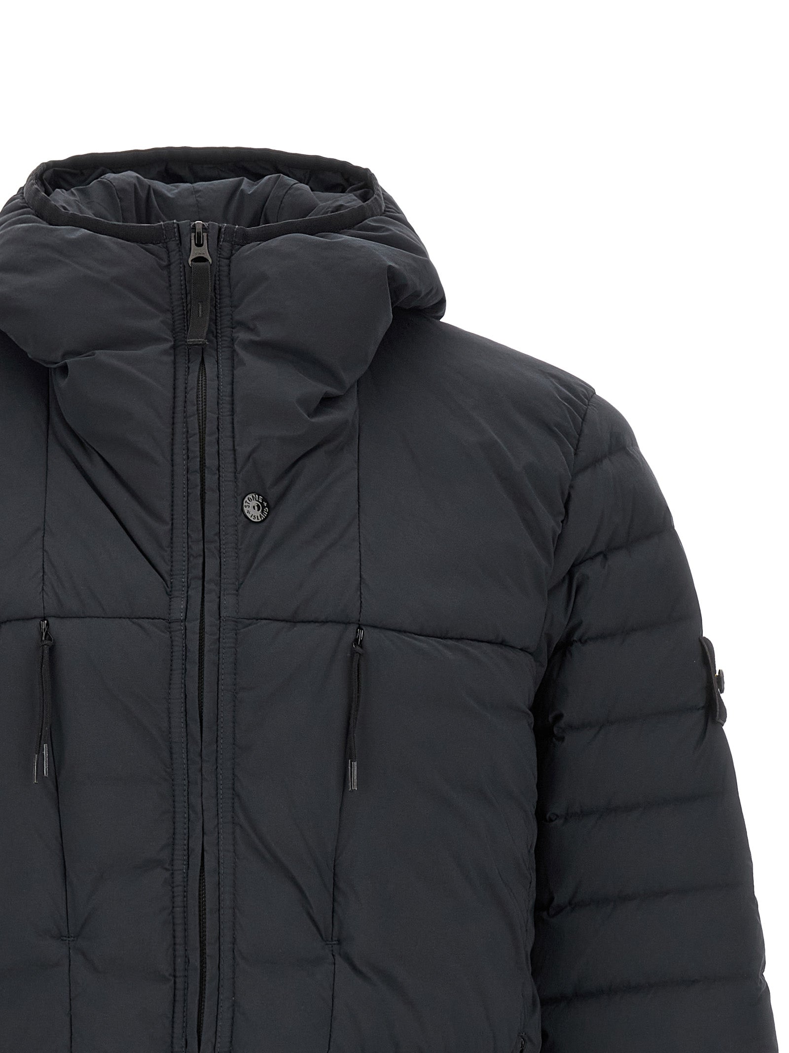 Blue Polyamide Full-Length Jacket