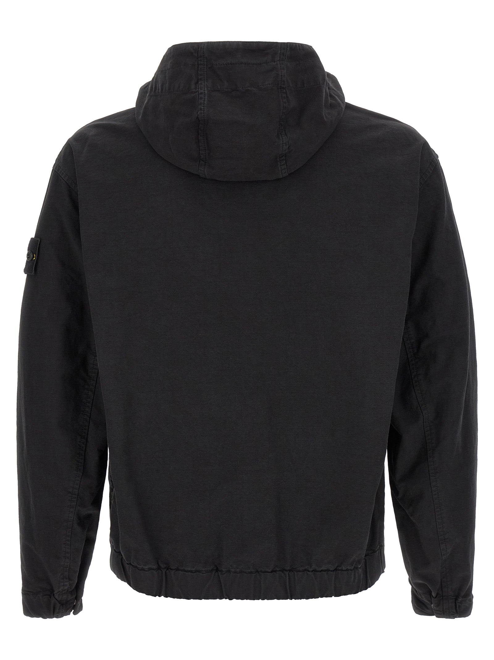 Black Organic Ripstop Cotton Shell Jacket