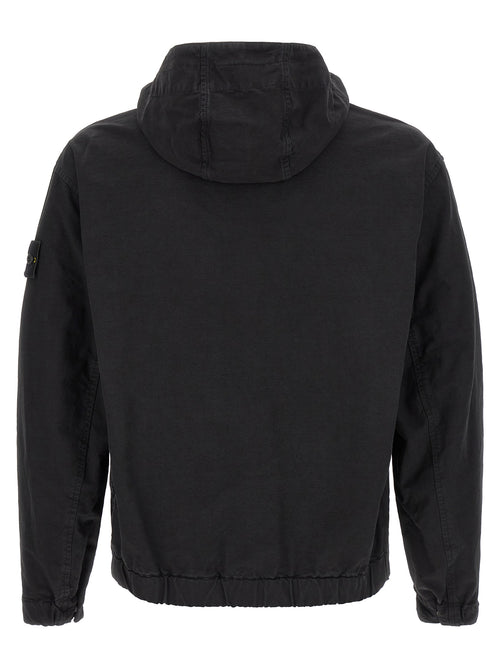 Black Organic Ripstop Cotton Shell Jacket