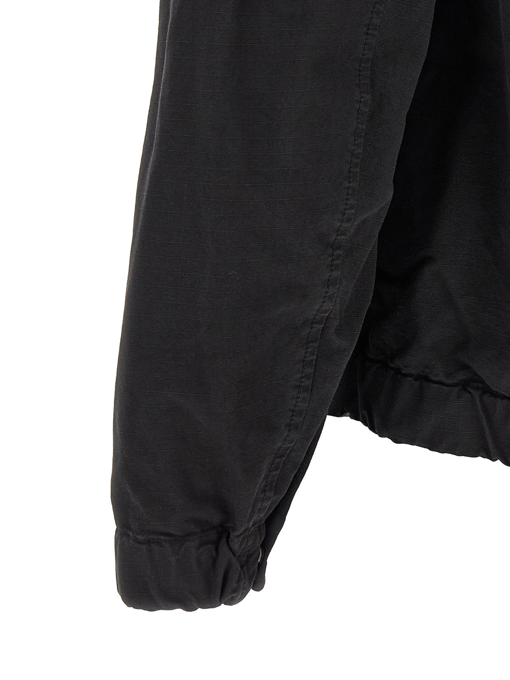 Black Organic Ripstop Cotton Shell Jacket